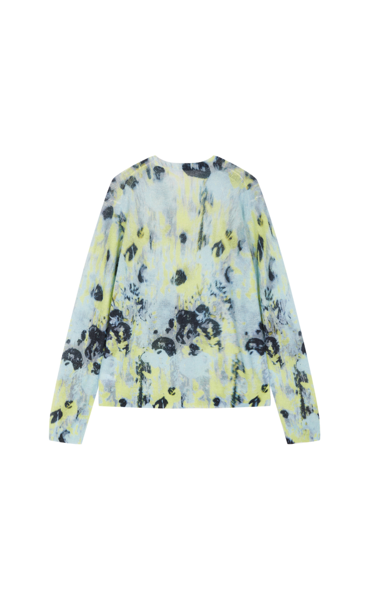 Sweater / JNBY T-Shape Floral Print Mohair Blend Pullover