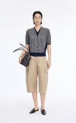 Sweater / JNBY V-Neck layered Mid-Length Cardigan