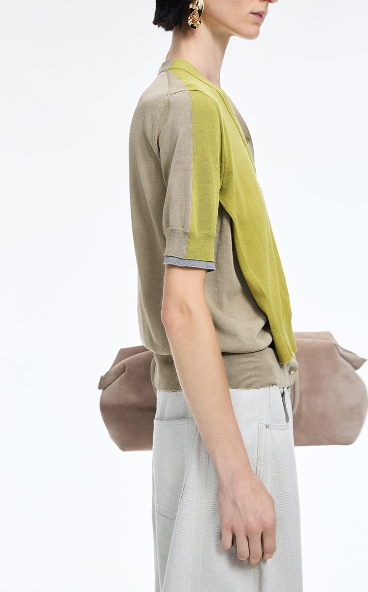 Sweater / JNBY V-Neck layered Mid-Length Cardigan