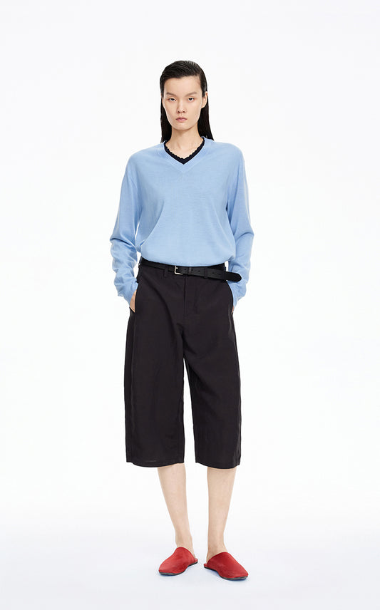 Sweater / JNBY V-neck Cashmere Wool Blend Pullover