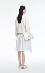 Sweater / JNBY Wool-Blend Collarless Zip Cardigan