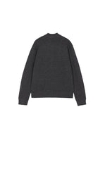 Sweater / JNBY Wool-Blend Collarless Zip Cardigan
