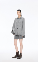 Sweater / JNBY Wool-Cashmere Blend Petite Lapel Cardigan