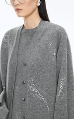 Sweater / JNBY Wool-Cashmere Crystal Wave Cardigan