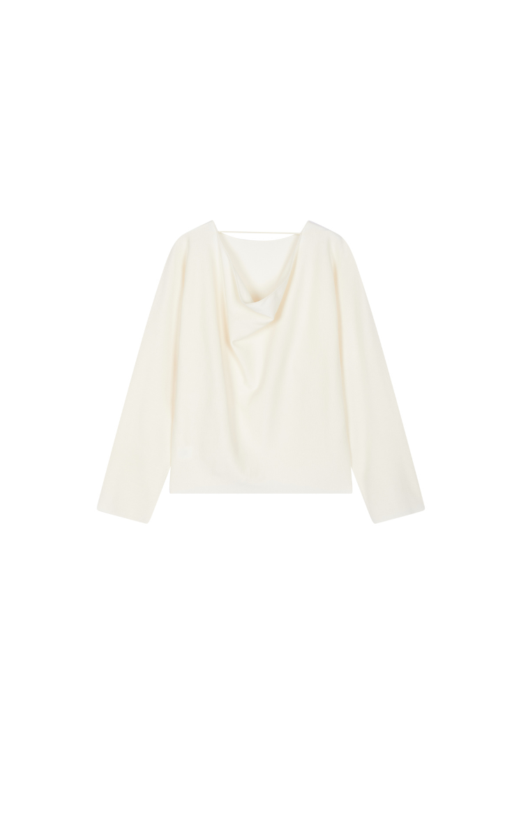 Sweater / JNBY Wool Blend Loose Pullover with Back Detail