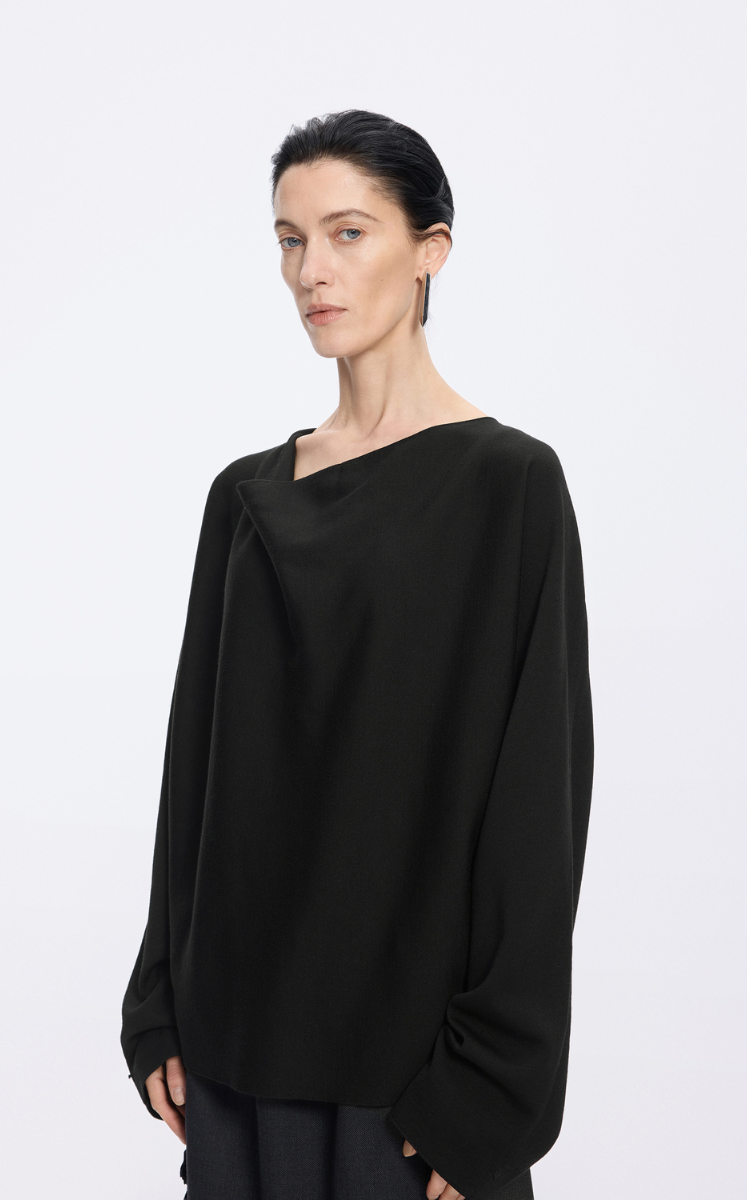 Sweater / JNBY Wool Blend Loose Pullover with Back Detail