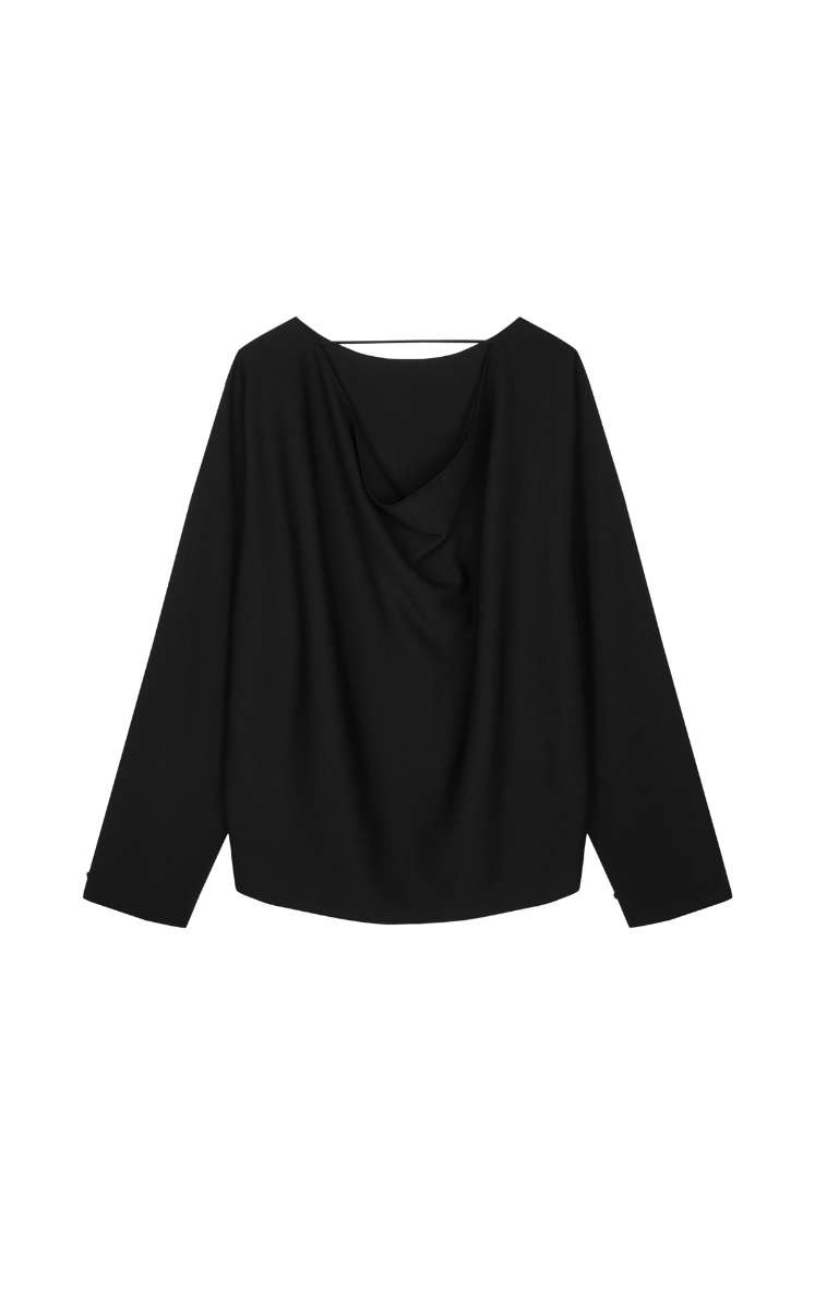 Sweater / JNBY Wool Blend Loose Pullover with Back Detail