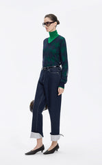 Sweater / JNBY Cotton Blend V-Neck Textured Knit