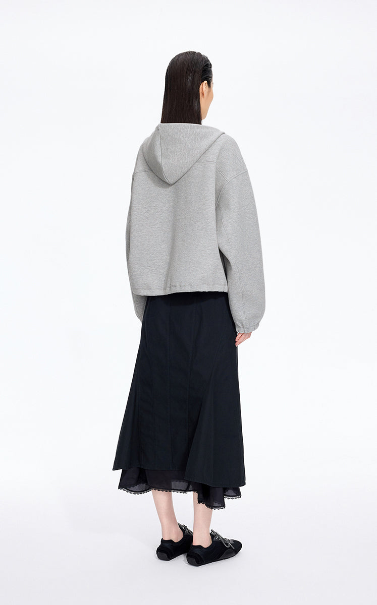 سويتشرت / جنيبي 3D نباتي تاسل حودي مفتوح بزيب