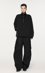 Sweatshirt / JNBY Oversized Zip-Front Pullover With Drawstring Hem