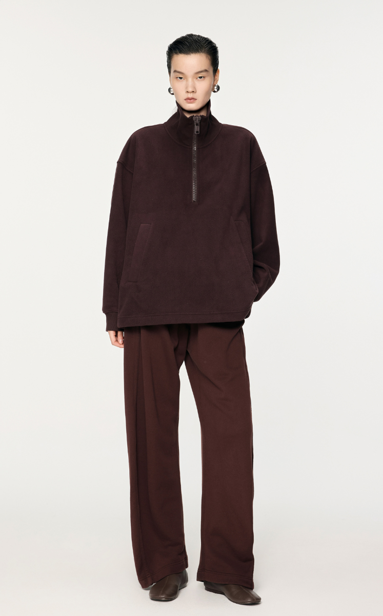 Sweatshirt / JNBY Oversized Zip-Front Pullover With Drawstring Hem