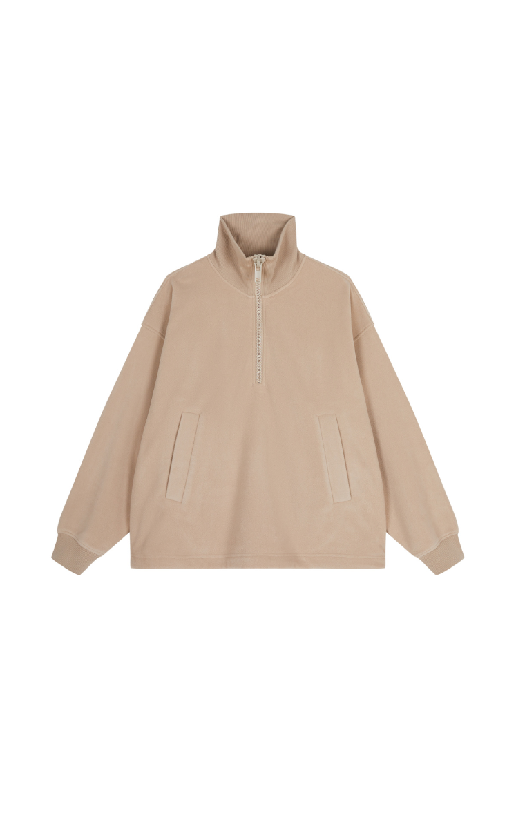 Sweatshirt / JNBY Oversized Zip-Front Pullover With Drawstring Hem