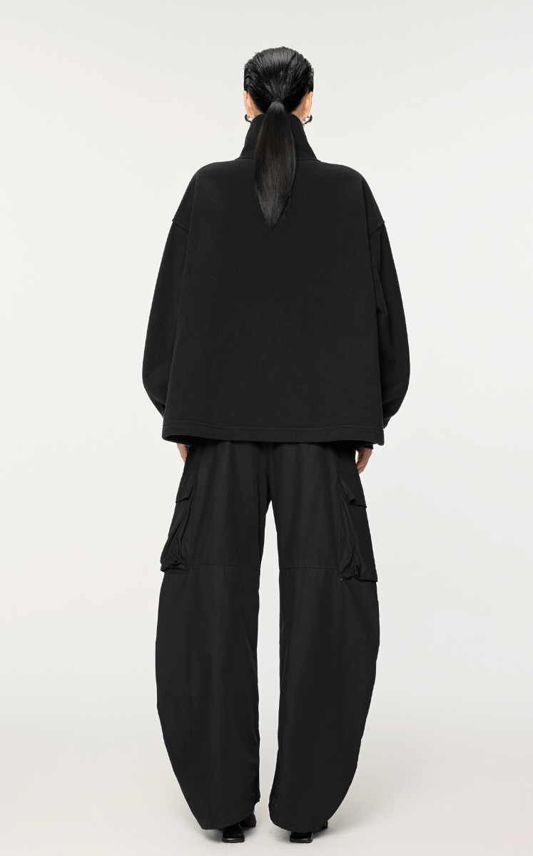 Sweatshirt / JNBY Oversized Zip-Front Pullover With Drawstring Hem