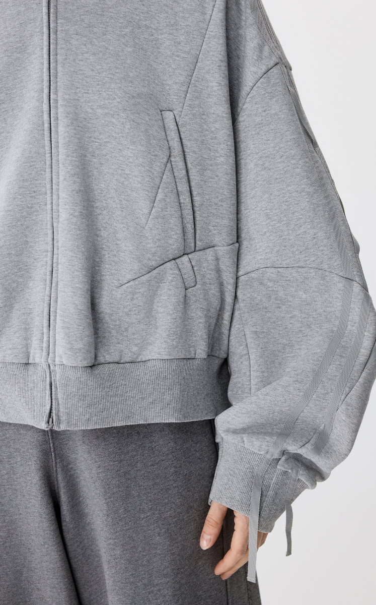 Sweatshirt / JNBY Relaxed Cotton Fleece Zip-Up Hoodie