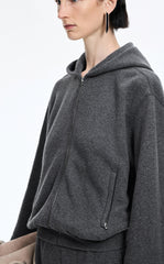 Sweatshirt / JNBY Wool-Blend Relaxed Zip Hoodie