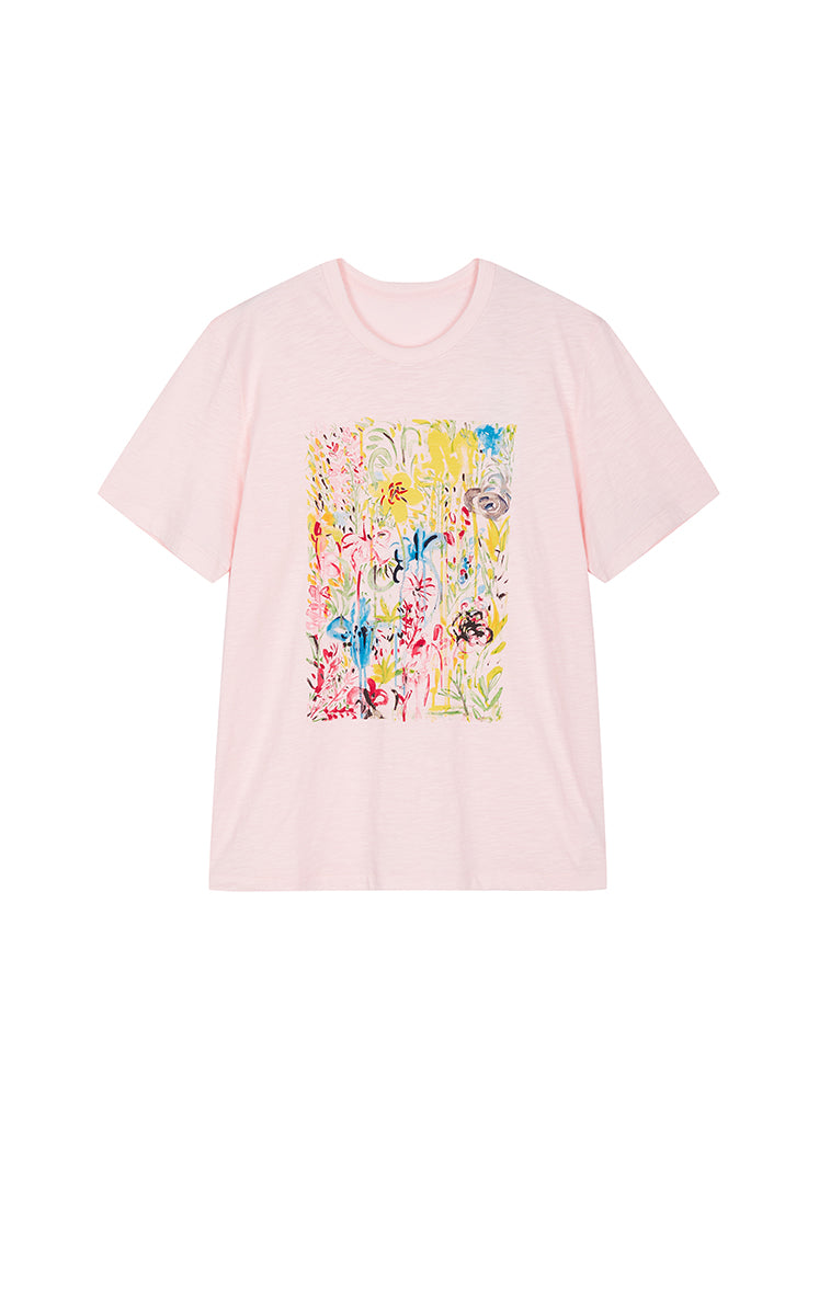 T-Shirt / JNBY Botanical Floral Graphic Cotton Tee