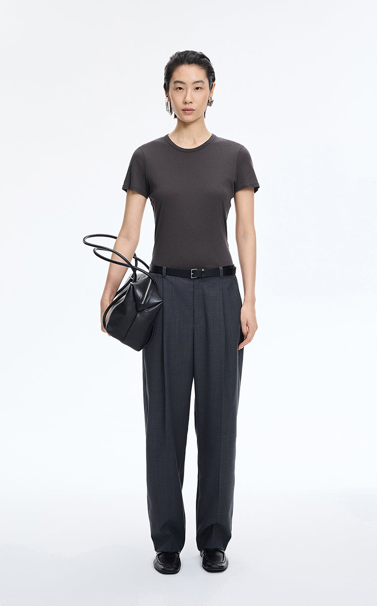 T-Shirt / JNBY Cotton Cashmere Cropped T-Shirt