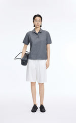 T-Shirt / JNBY Cropped Cotton Blend Polo Shirt