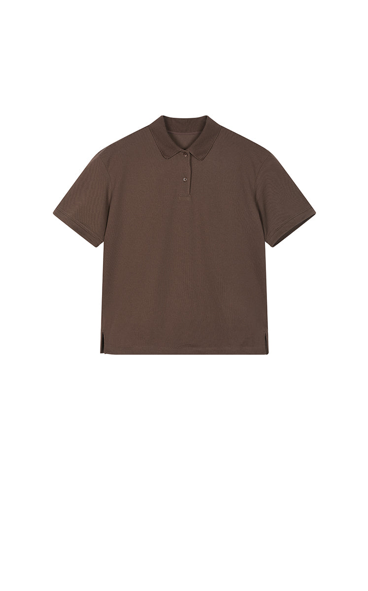 T-Shirt / JNBY Cropped Cotton Blend Polo Shirt