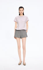 T-Shirt / JNBY Cropped Twist Hem Cotton T-Shirt
