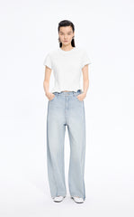 T-Shirt / JNBY Cropped Twist Hem Cotton T-Shirt