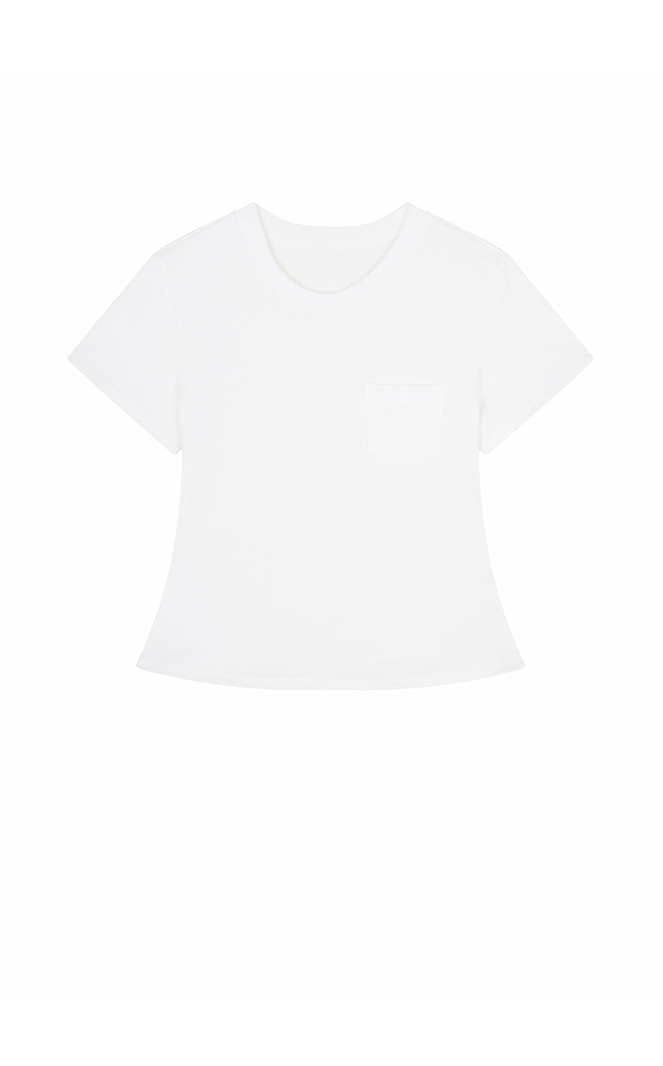 T-Shirt / JNBY Cropped Twist Hem Cotton T-Shirt