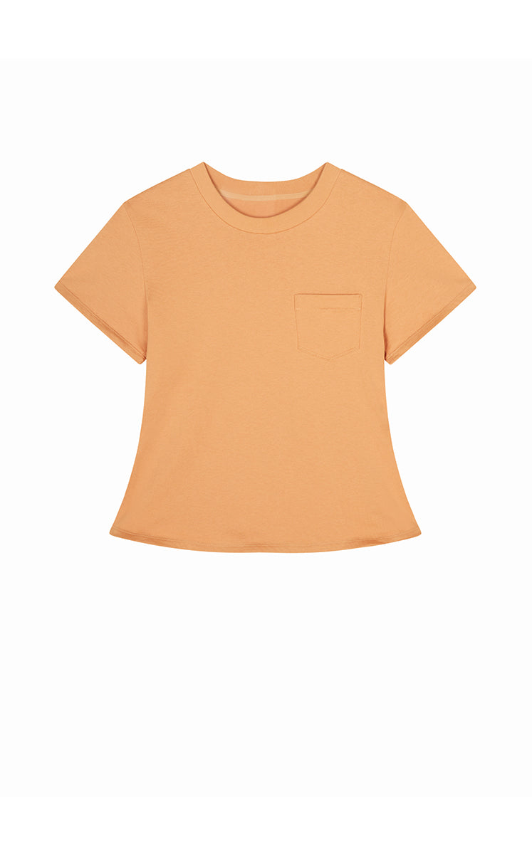 T-Shirt / JNBY Cropped Twist Hem Cotton T-Shirt