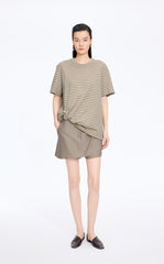 T-Shirt / JNBY Draped Pleated Hem Cotton T-Shirt