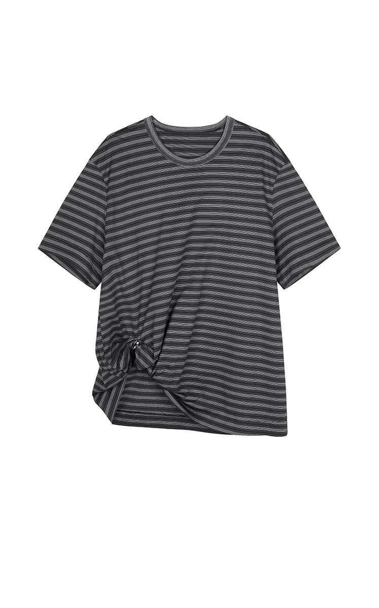 T-Shirt / JNBY Draped Pleated Hem Cotton T-Shirt