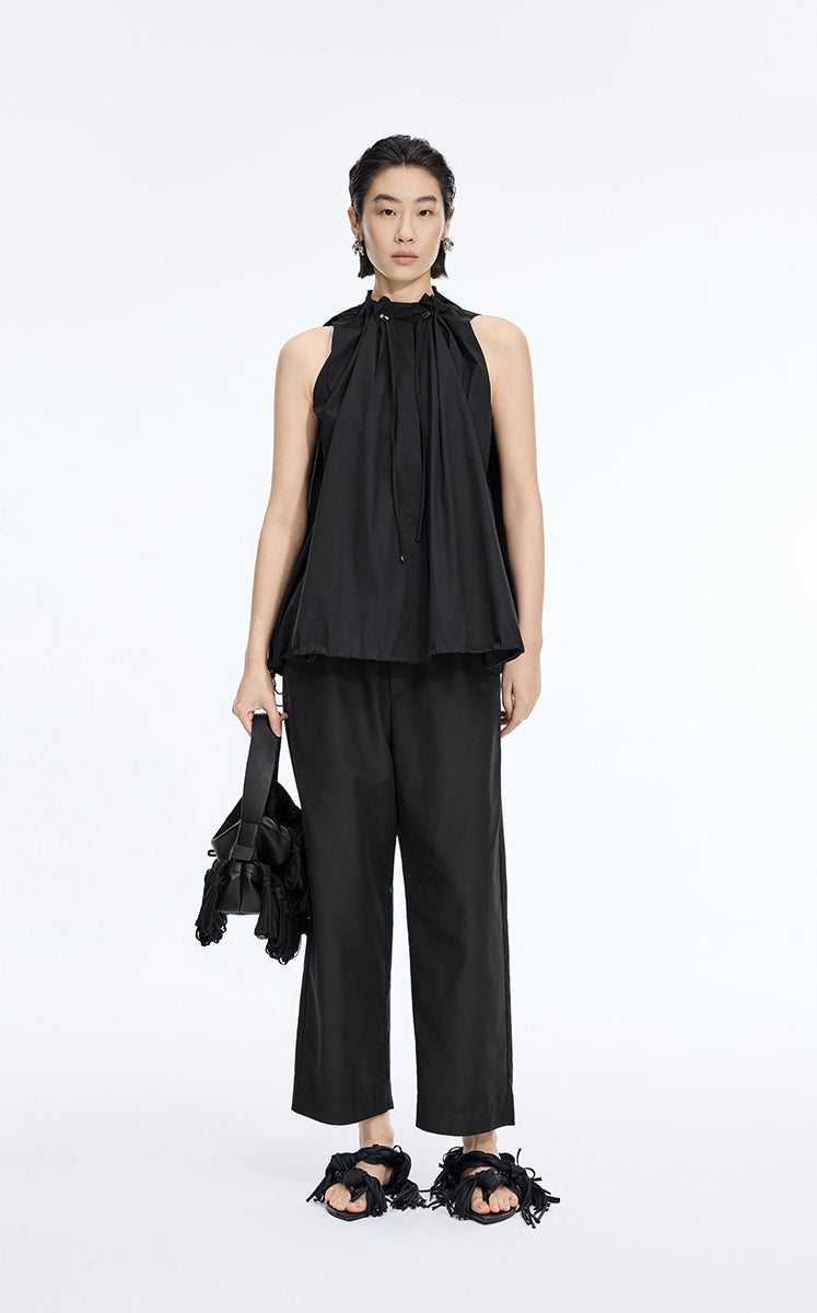 T-Shirt / JNBY Drawstring Collar Cotton T-Shirt