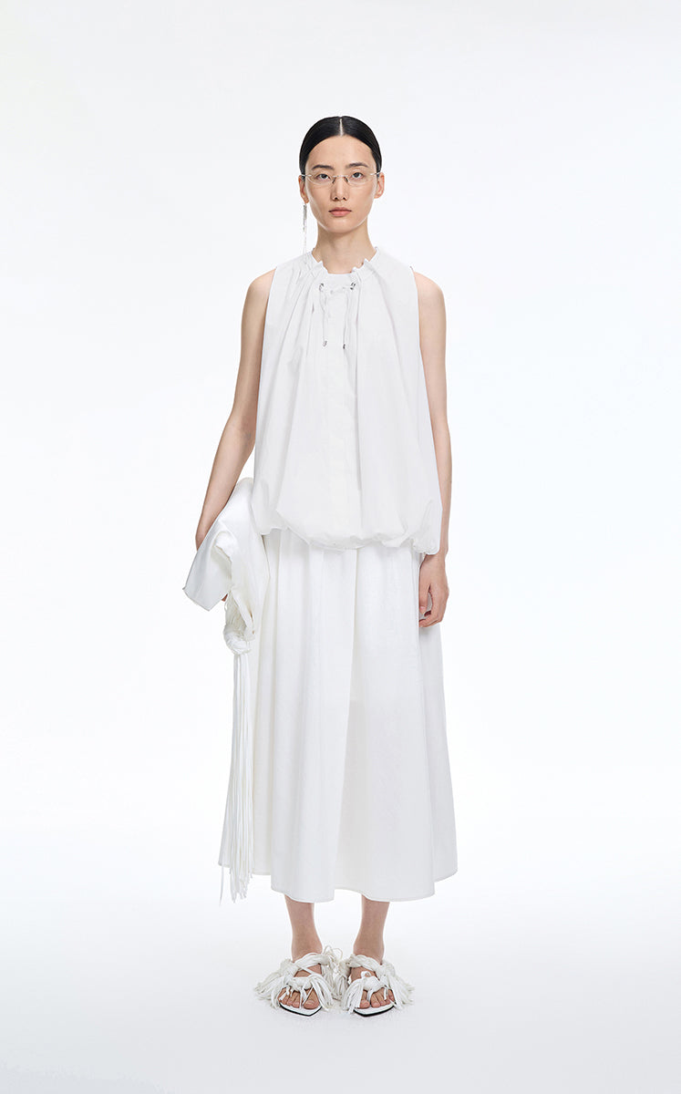 T-Shirt / JNBY Drawstring Collar Cotton T-Shirt