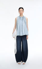 T-Shirt / JNBY Drawstring Collar Cotton T-Shirt