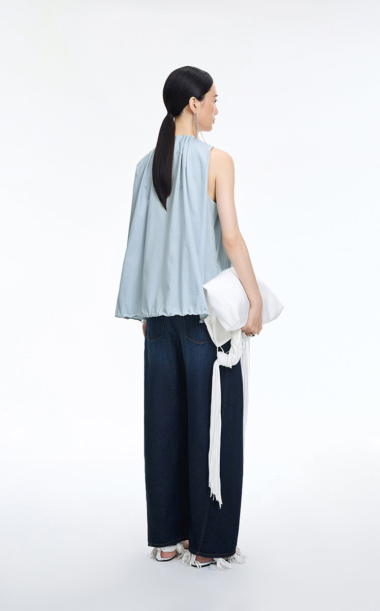 T-Shirt / JNBY Drawstring Collar Cotton T-Shirt