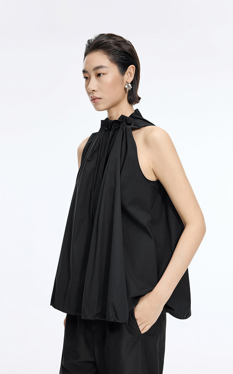 T-Shirt / JNBY Drawstring Collar Cotton T-Shirt