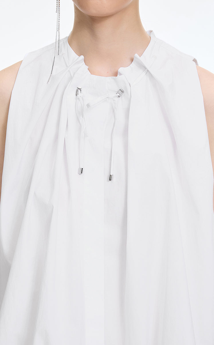 T-Shirt / JNBY Drawstring Collar Cotton T-Shirt