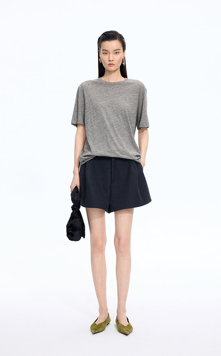 T-Shirt / JNBY Flocked Floral Cotton T-Shirt