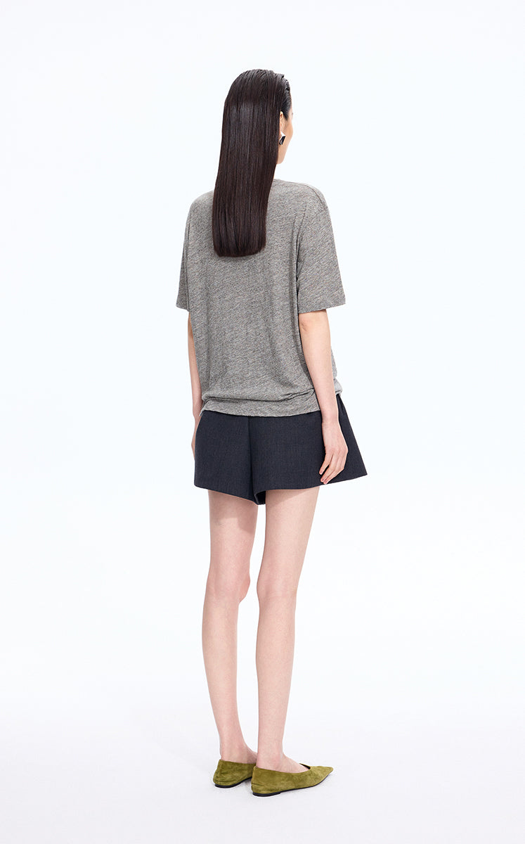T-Shirt / JNBY Flocked Floral Cotton T-Shirt