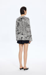 T-Shirt / JNBY Hand-Drawn Floral Cotton Long Sleeve T-Shirt