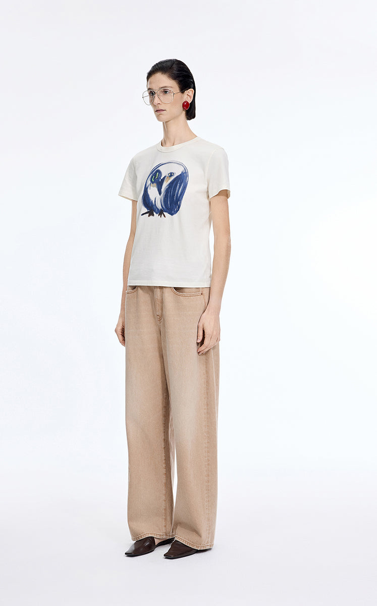 T-Shirt / JNBY Hand-Drawn Graphic Cotton T-Shirt