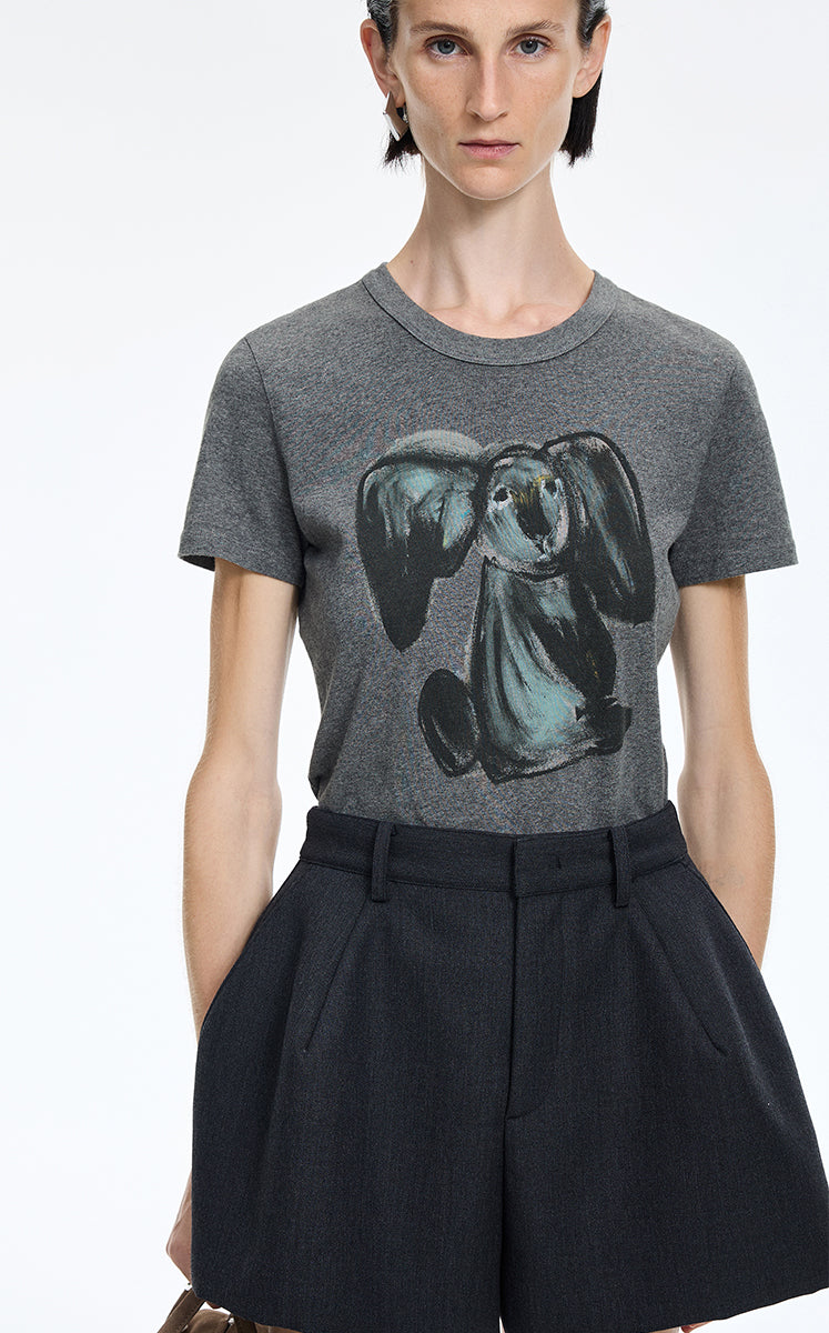 T-Shirt / JNBY Hand-Drawn Graphic Cotton T-Shirt