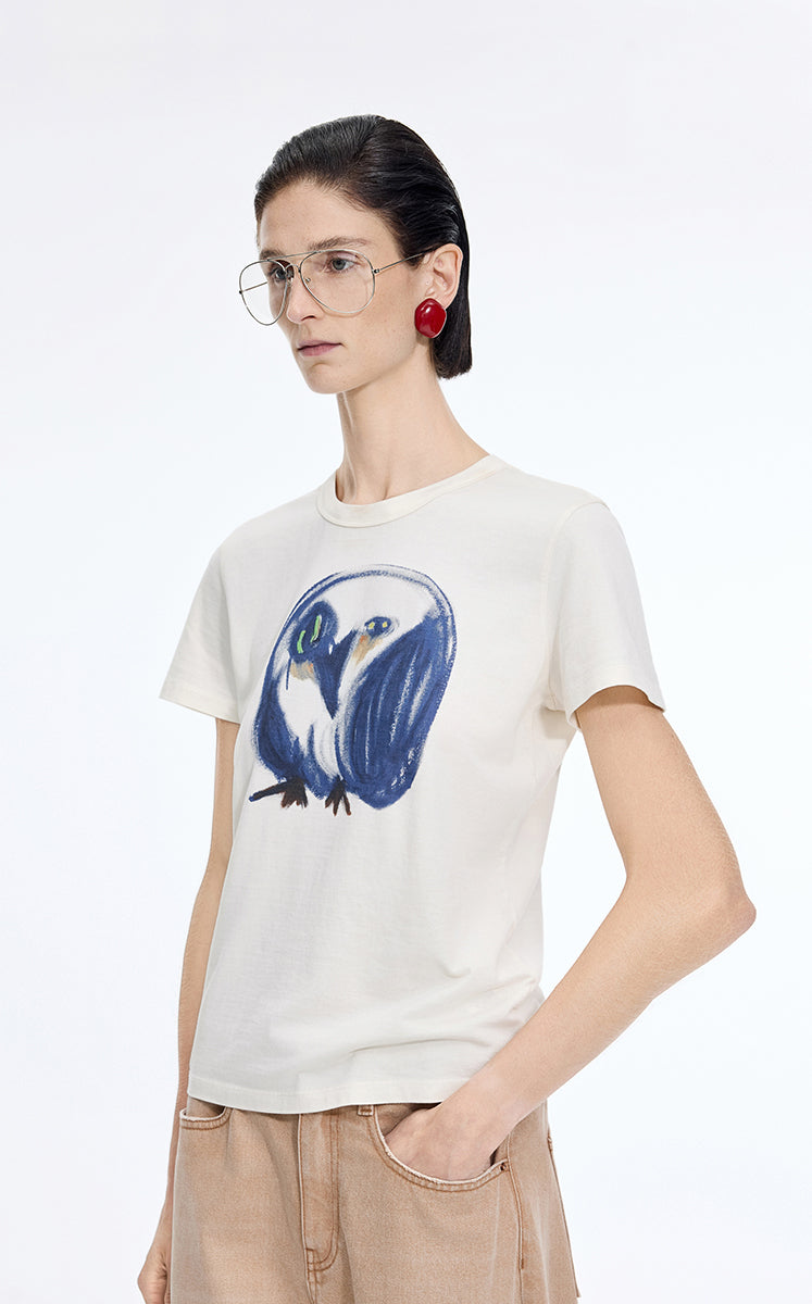 T-Shirt / JNBY Hand-Drawn Graphic Cotton T-Shirt