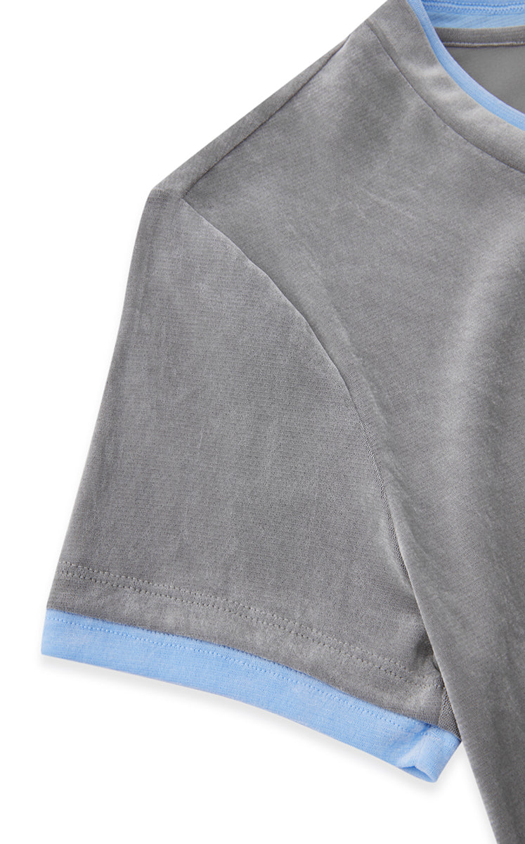 T-Shirt / JNBY Layered Slim-Fit Flocked T-Shirt