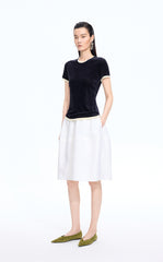 T-Shirt / JNBY Layered Slim-Fit Flocked T-Shirt