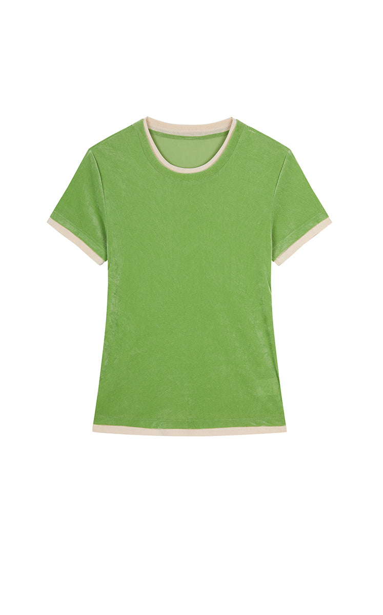 T-Shirt / JNBY Layered Slim-Fit Flocked T-Shirt