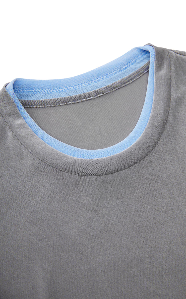 T-Shirt / JNBY Layered Slim-Fit Flocked T-Shirt