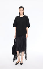 T-Shirt / JNBY Oversized O-line Cotton Blend T-Shirt