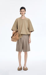 T-Shirt / JNBY Oversized O-line Cotton Blend T-Shirt