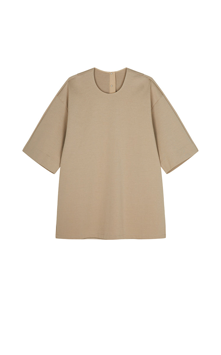T-Shirt / JNBY Oversized O-line Cotton Blend T-Shirt