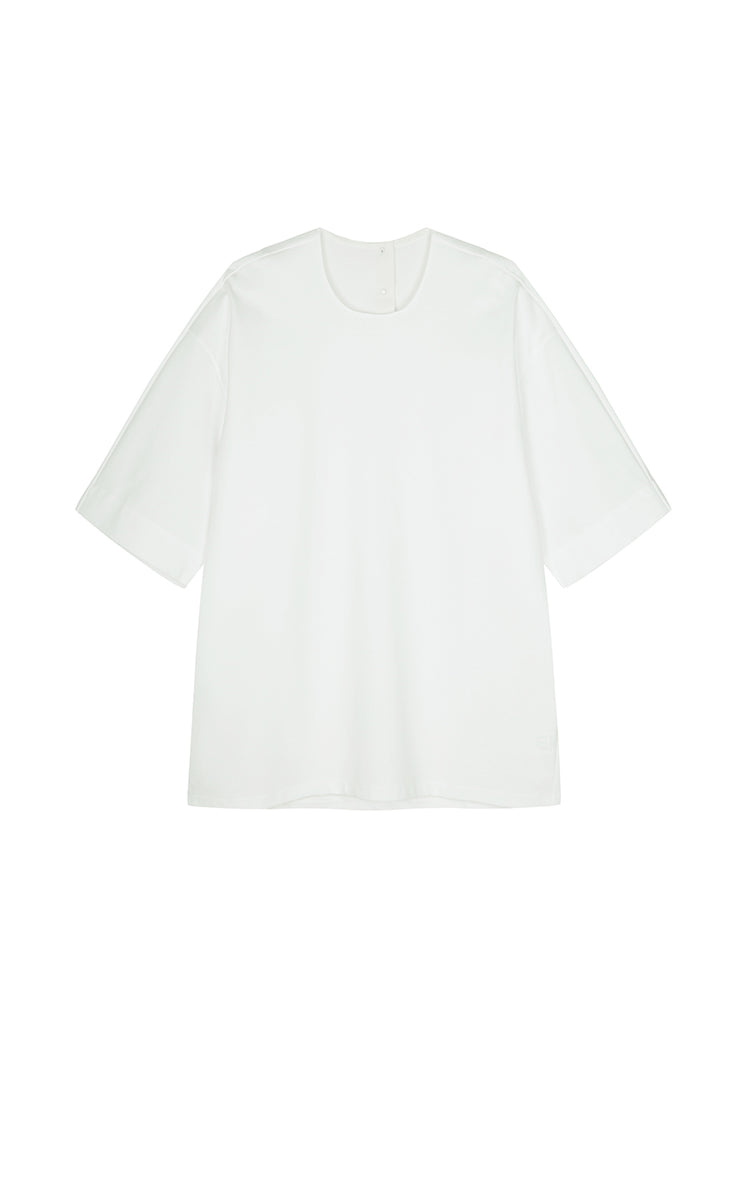 T-Shirt / JNBY Oversized O-line Cotton Blend T-Shirt