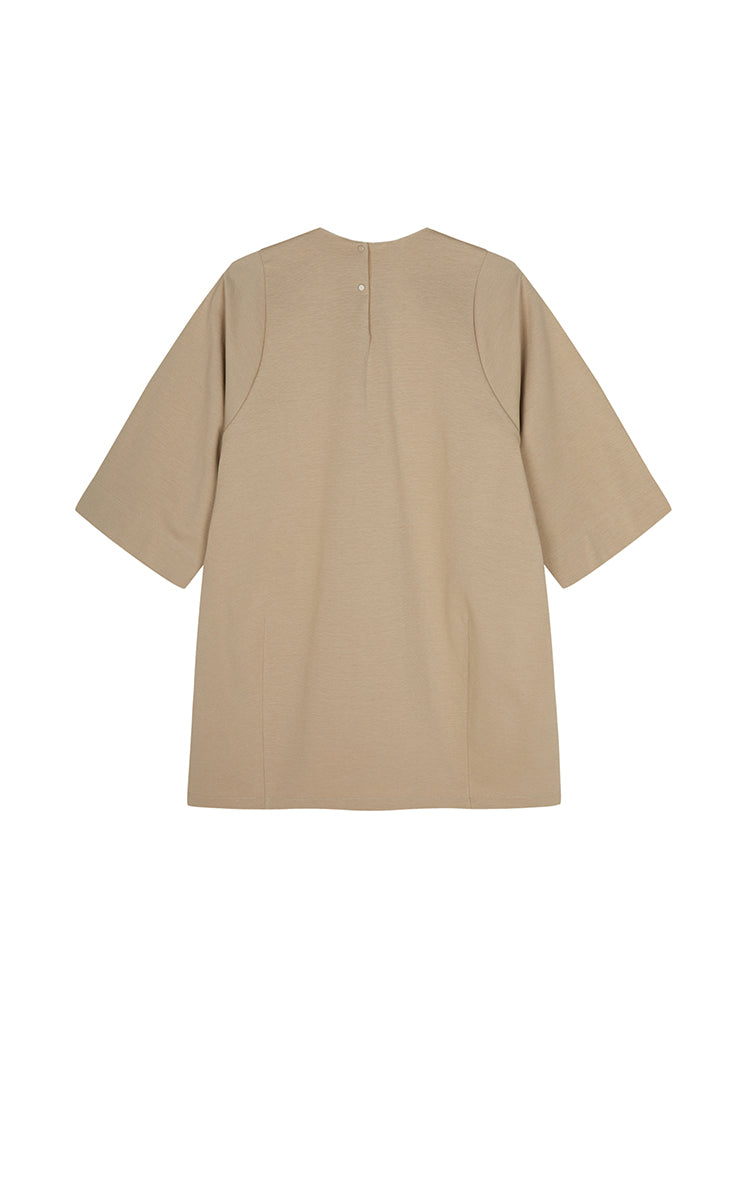 T-Shirt / JNBY Oversized O-line Cotton Blend T-Shirt